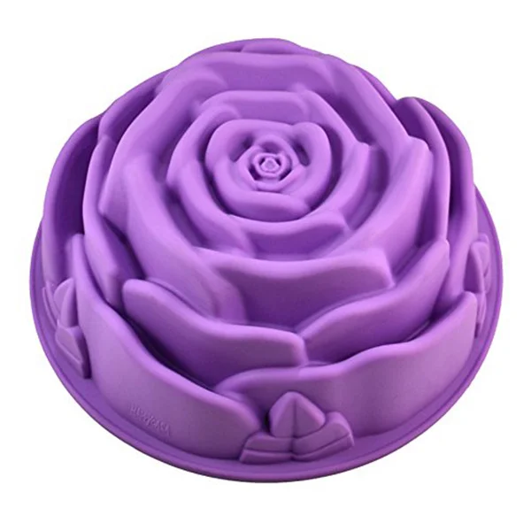 

Silicone Cake Pan Mold Rose Flower Diameter 235mm Height 87mm Food Grade Microwave Freezer Safe for Birthday Chocolate Jelly