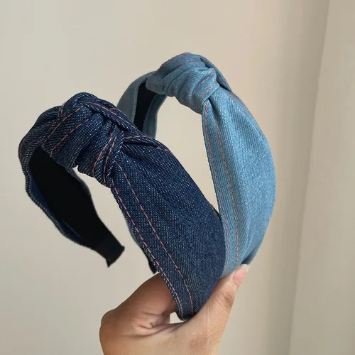 Imagen 2 del producto Diadema de estilo vaquero coreano para mujer, diademas retorcidas de tela, accesorios para el cabello, diademas simples, aro para niña, pinzas para el cabello bonitas