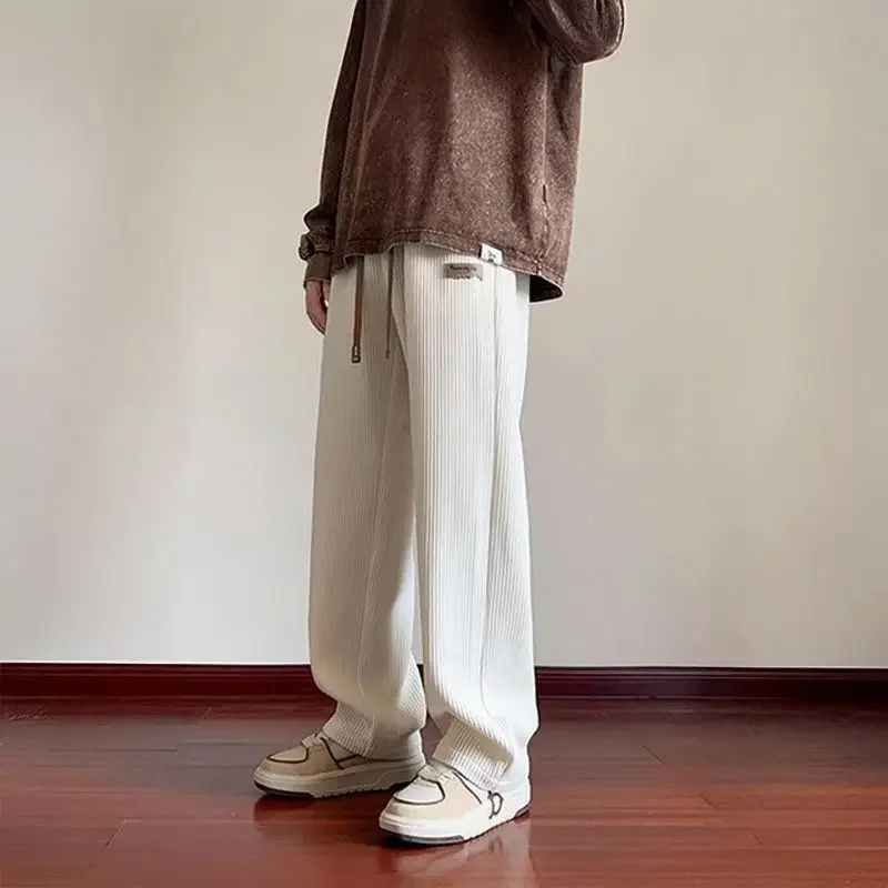 Men's Corduroy Pants American Straight Leg Loose Wide Leg Trousers Casual Sports Sweatpants Plus Size Autumn Winter Streetwear