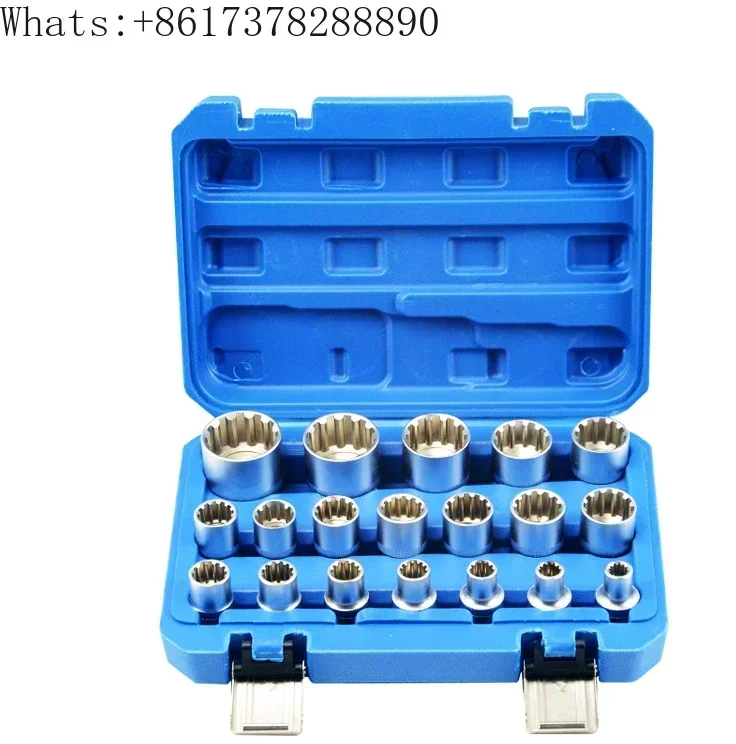 12 Point Plum Blossom Socket Set Automotive Repair Tool Small Wind Cannon Socket Head 8-32mm Plum Blossom Socket 1/2 inch