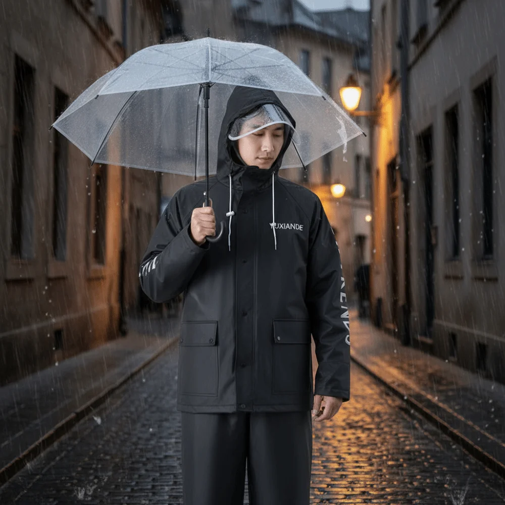 

Waterproof Split Raincoat Thickened PVC Motorcycle Raincoat Set Portable Heavy Rain Protection Motorcycle Raincoat Unisex