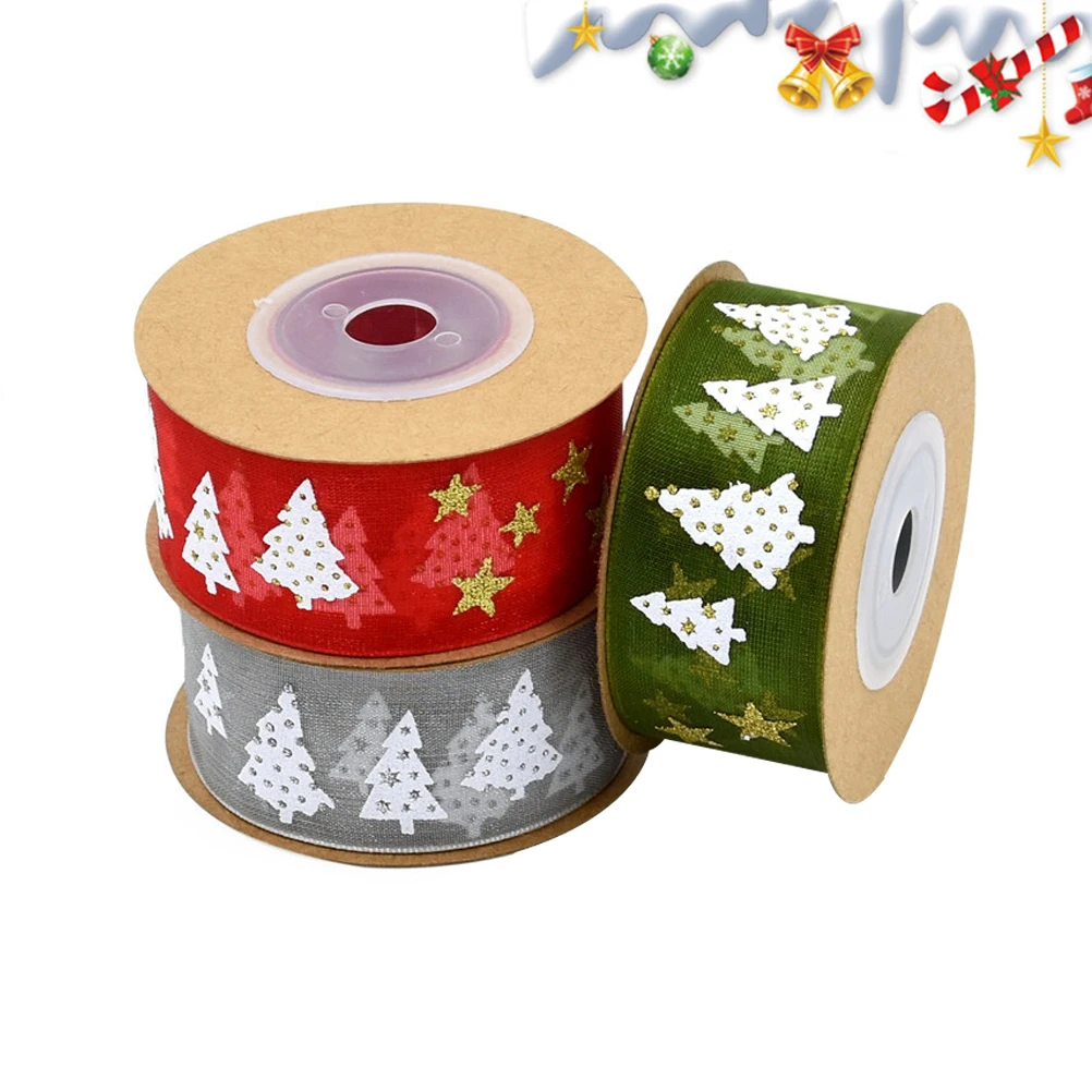 

3 Roll Festive Decorative Belt Wedding Wrapping Decoration Merry DIY Ribbons Gift