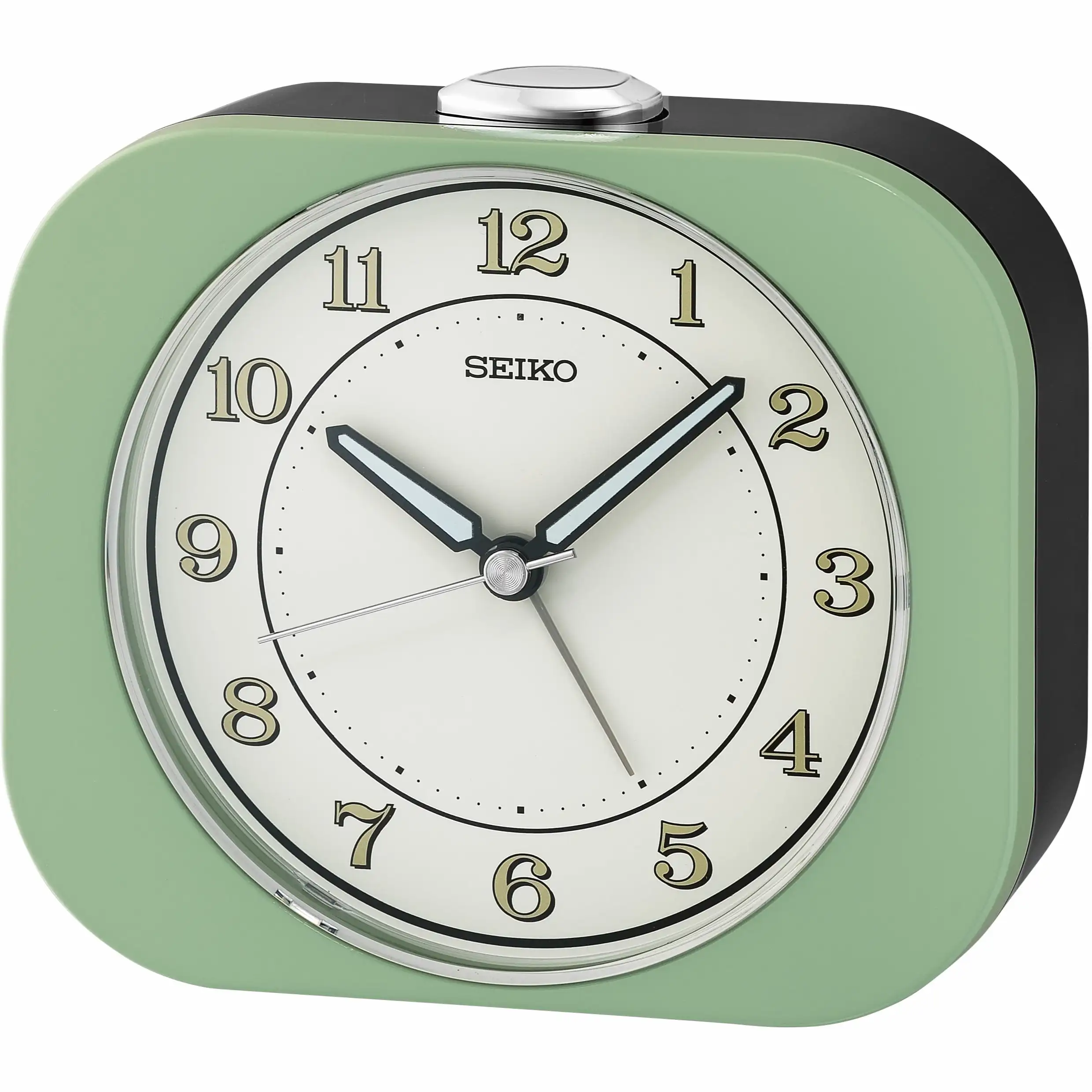 

4 英寸 Kyoda Beep Alarm Metallic Green Mid-Century Modern Analog Quartz Desk Clock Qhe195Mlh