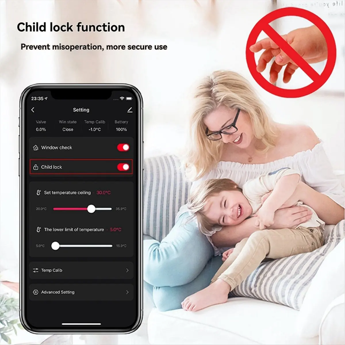 HAPPYDAY~ Tuya WiFi Smart Thermostat TRV Thermostatic Radiator Valve Actuator Temperature Control Smart Home Voice Home