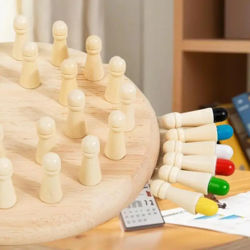Ouder-kind verloving met Match Stick Memory Matching Game; Educatief geheugenschaakspeelgoed voor kinderen met kleurrijke matchstokken