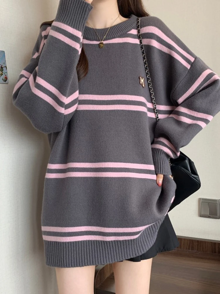 

Versatile Long Sve Knitted Sweater Women's Spring Faion Loose Slimming Base Layer irt Casual Sle Travel Outdoor Home...