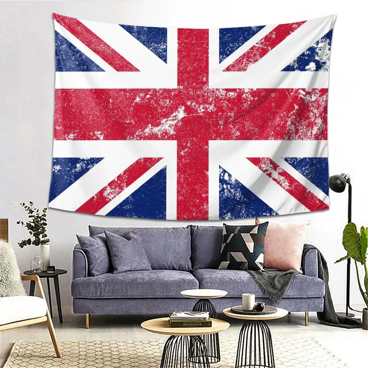 Distressed Union Jack Flag Tapestry Decor Art Aesthetic Tapestries for Living Room Bedroom Home Wall Cloth Wall Hanging
