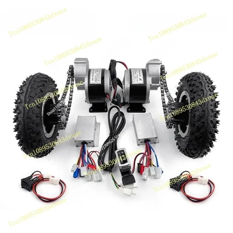 500W Dual Drive Cart Conversion Kit Easy Carry 200Kg 8 Inch Wheel Set Electrical Pull Barrow Trolley Capacity