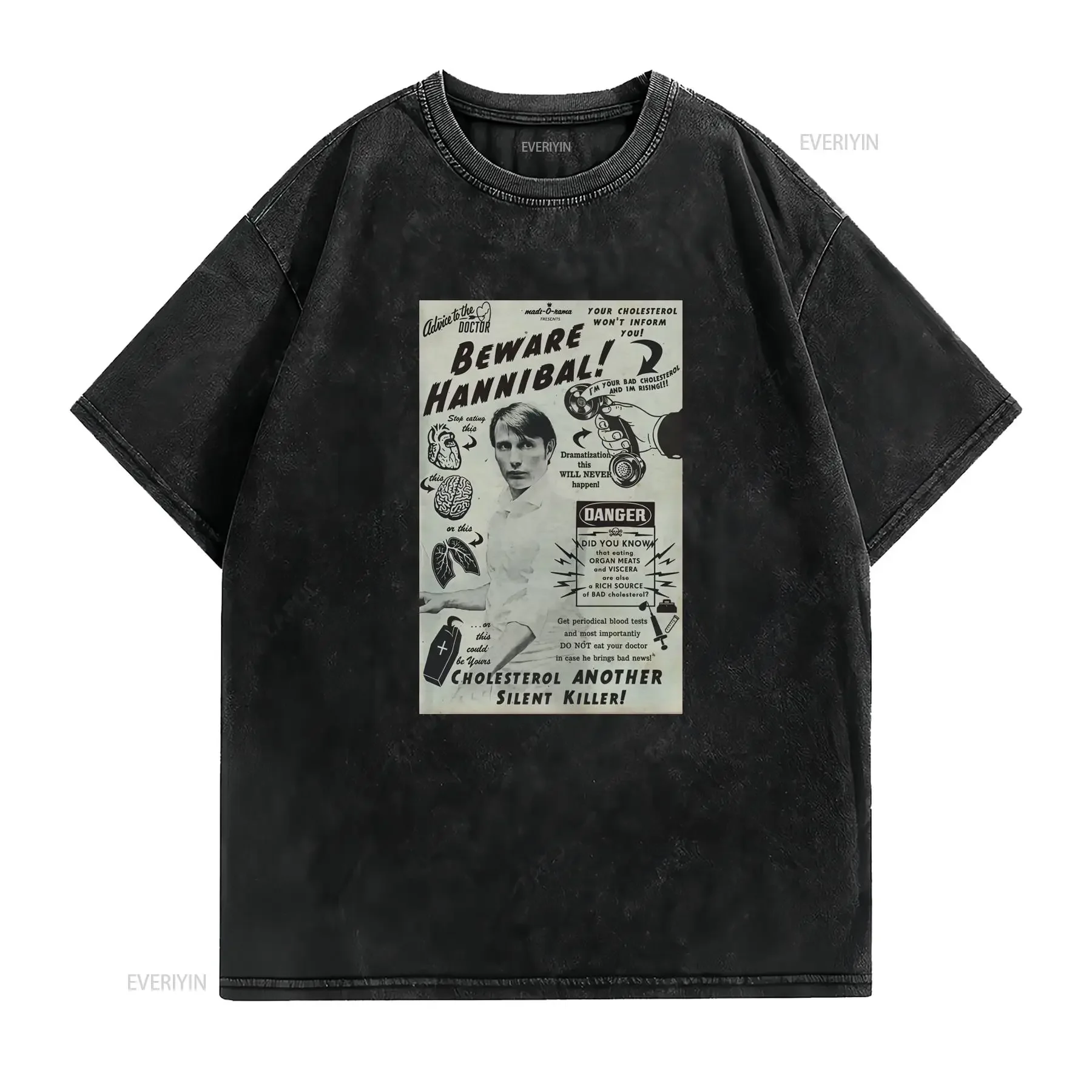 Hannibal Aesthetic T Shirt Mad Mikkelsen vintage Washed Breathable Stretched Unisex designer clothes Comfortable fashion
