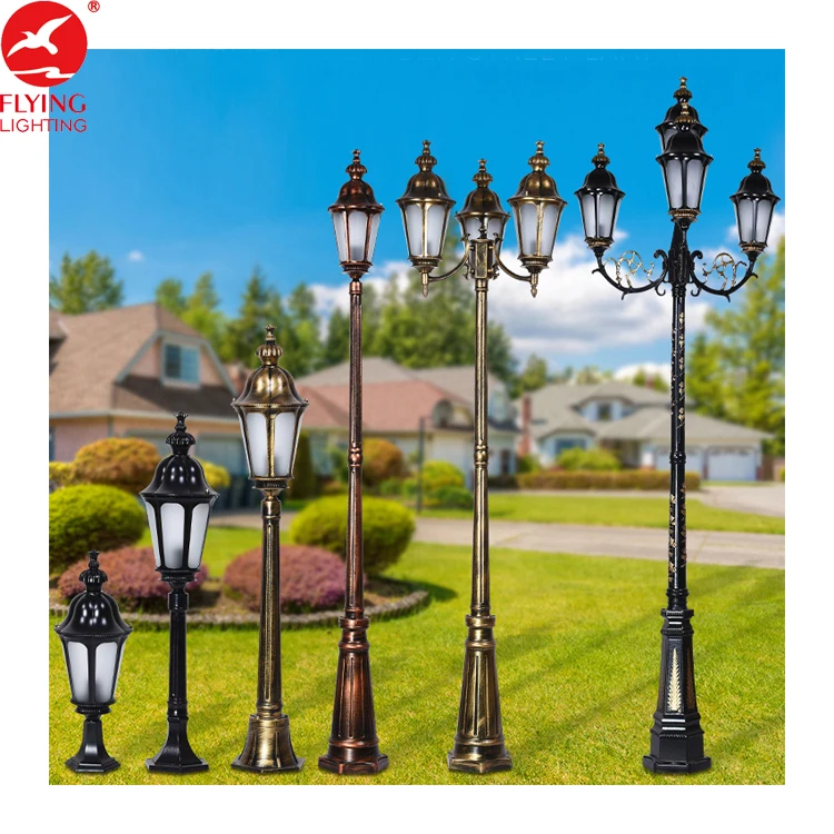 

Professional Manufacture Outdoor Decorative Antique Cast Iron Street Lamp Post Led Garden Pole Light