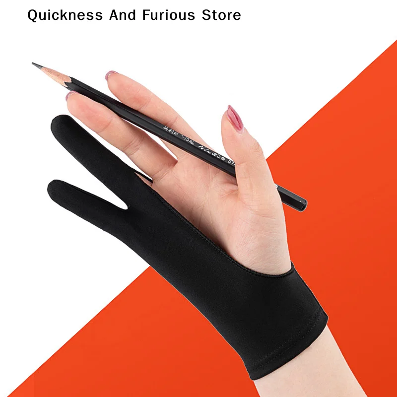 1PC Anti-fouling Anti-Mistouch Anti Abrasion Anti Perspiration Two-Fingers Anti-touch Painting Glove For Drawing Tablet Glove
