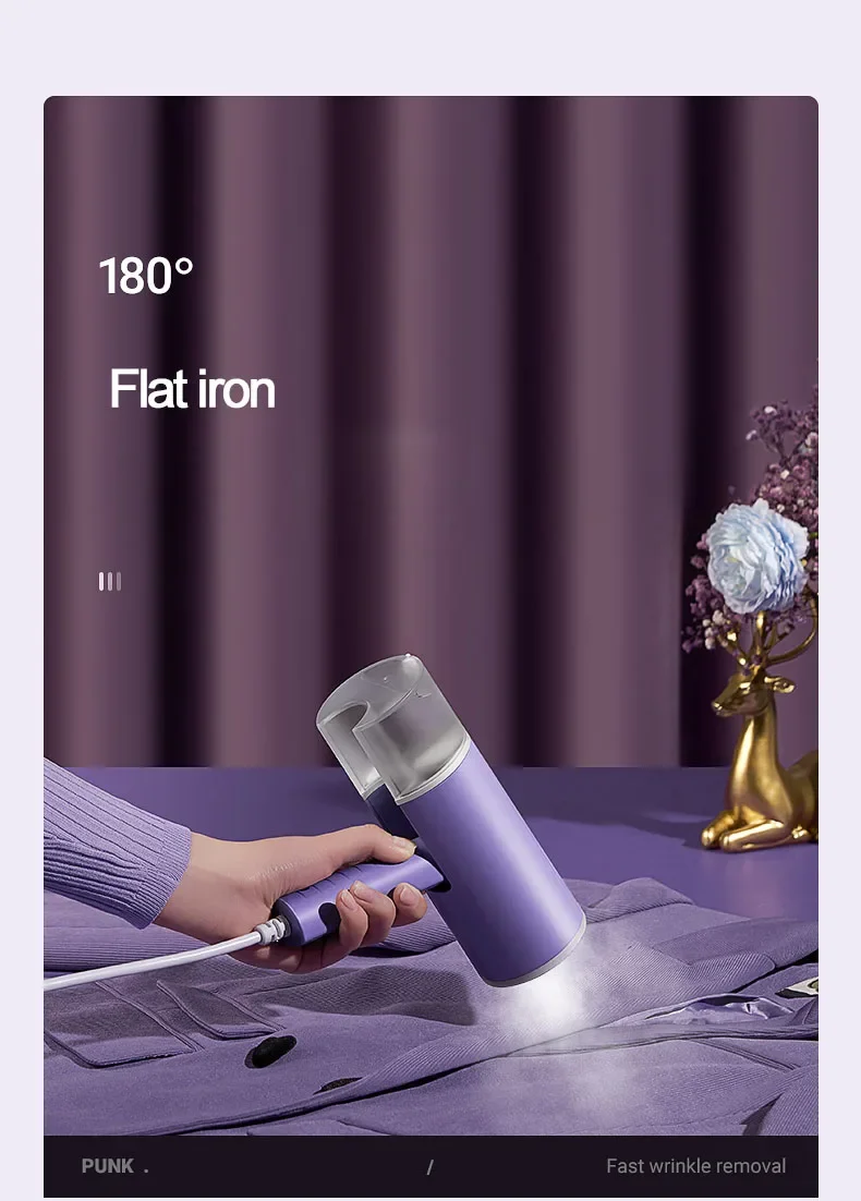 2026 New Handheld Steam Iron Foldable Garment Steamer Hanging Ironing Home Travel Clothes Ironing Machine with Hair Ball Brush