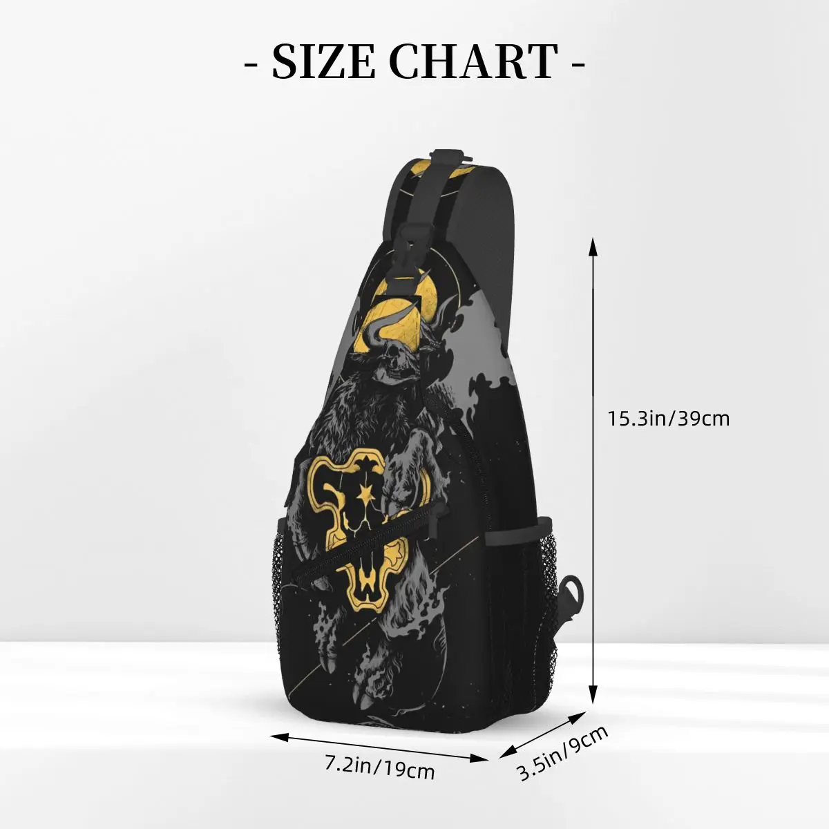 Schwarz klee Anime Manga Cross body Schulter tasche bedruckte Brusttasche Schulter rucksack Tages rucksack für Reisen Wandern Reise rucksack