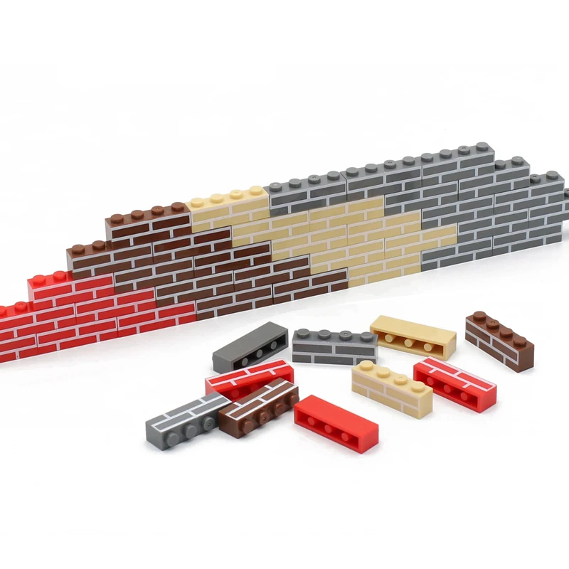 Marumine MOC Bricks 100 Stück 1 x 4 Hauswand-Bausteine, Würfelteile, kompatibel mit 15533 Bauidee, Zubehörteile – Detail 1