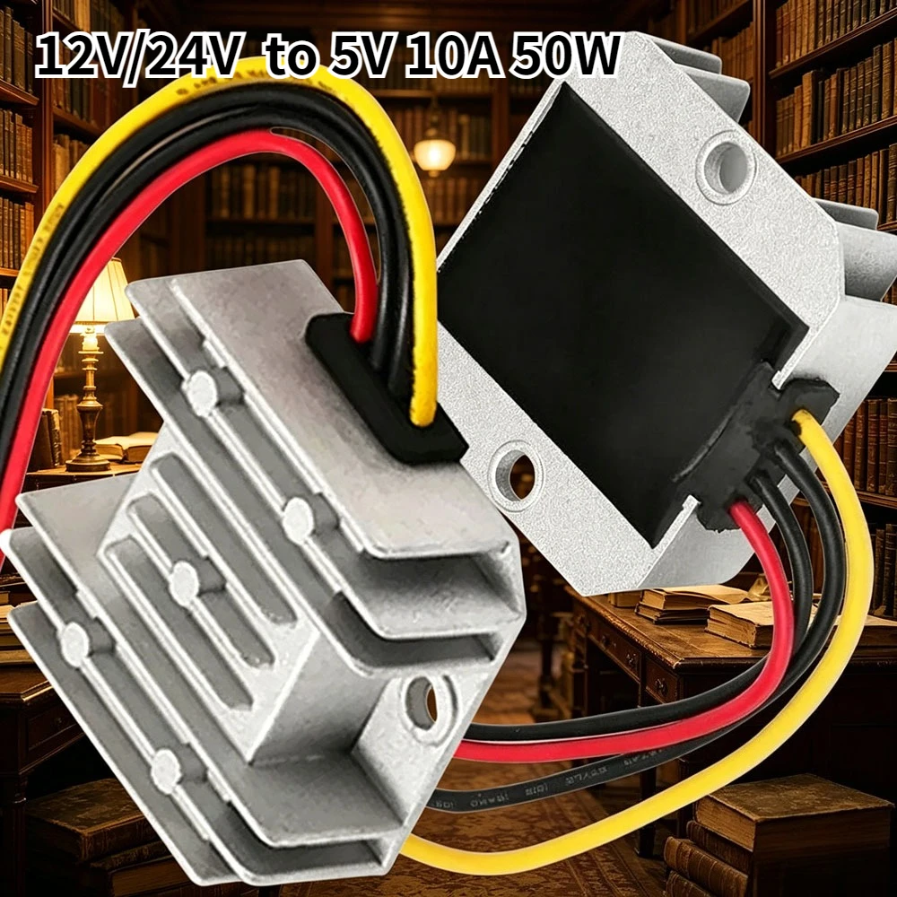 DC 12V/24V Step Down to 5V 10A 50W Waterproof Power Supply Module Transformer Regulator Module Electronic Components Converter