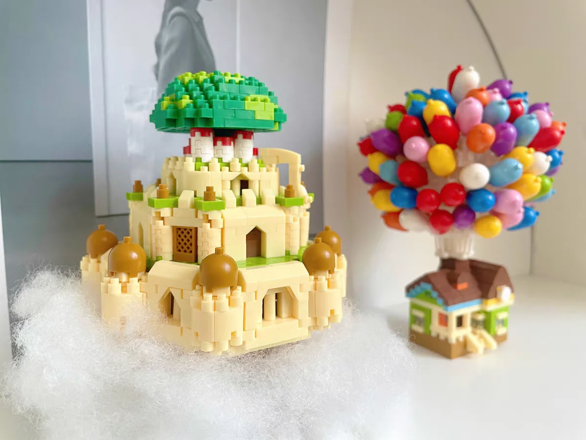 Castle In The Sky Balloon House Building Blocks Mini Bricks Games 3D Model Toys For Kids Birthday Gifts.