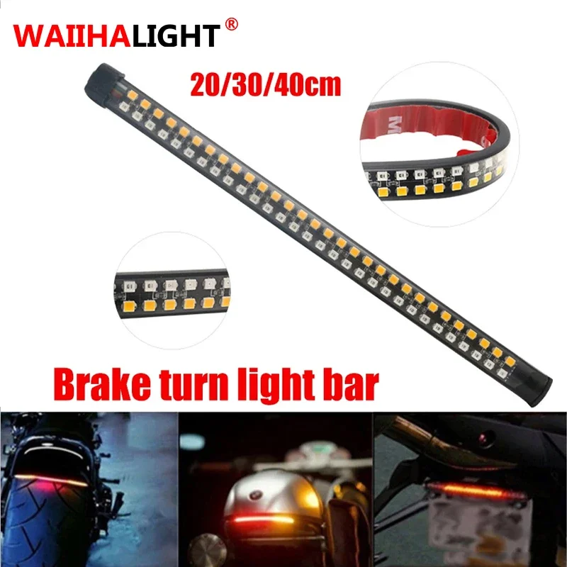 Universal Motorcycle Stripe Light, Tail Brake, Stop Turn Warning Signal, Iluminação De Sinal, Super Bright Lamp 12V