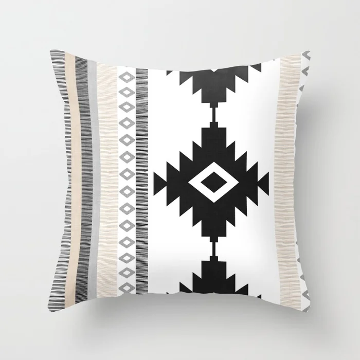 For Home Sofa Chair Decor Pillowcase Vintage Pattern  Ethnic Herringbone Background Cushion Cover image 3