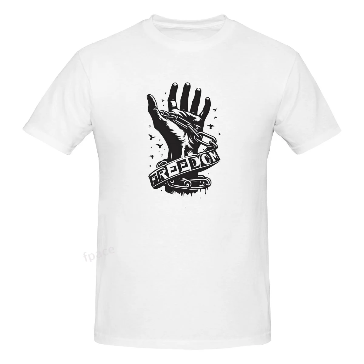 

FREEDOM AND PEACE Casual Cotton Summer Men Clothing Tops Men's Basic Short Sleeve T-Shirt
