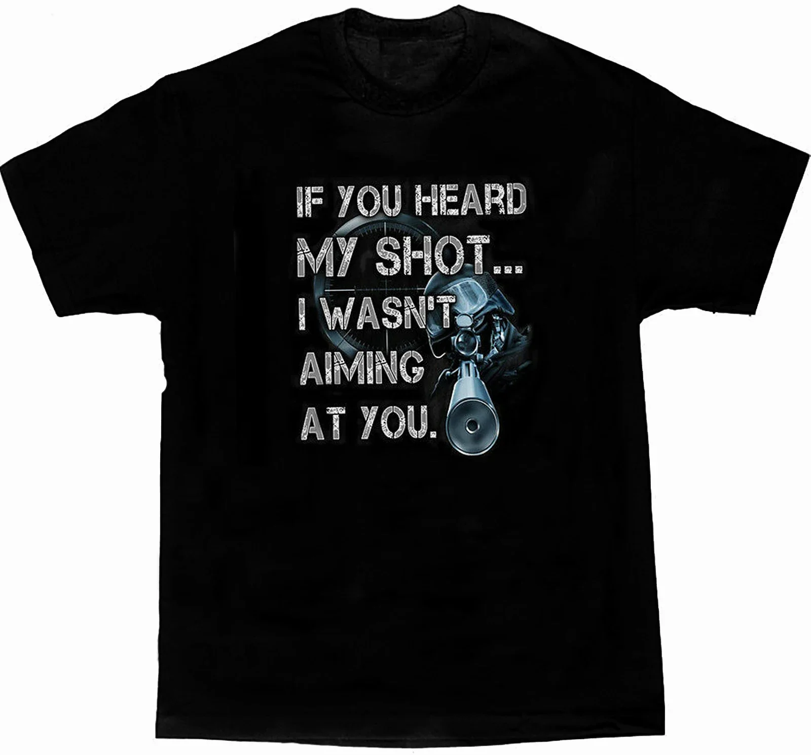 Футболка One Shot One Kill в стиле милитари, снайперская стрельба, игровая футболка, 100% хлопок, с круглым вырезом и коротким рукавом, повседневная мужская футболка, размер S-3XL