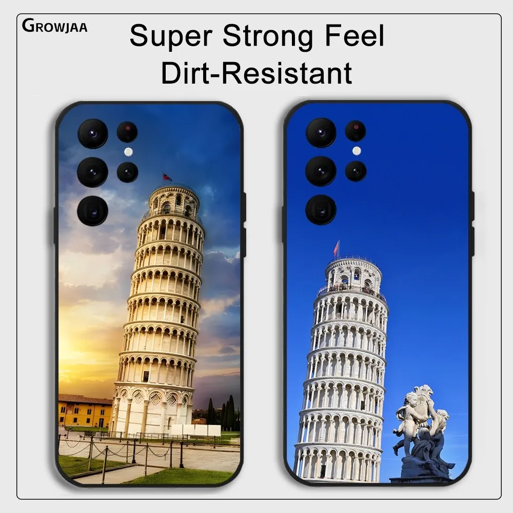 

L-Leaning T-Tower Of Pisa Phone Case for Samsung Galaxy S24 Ultra S22 S23 Ultra S21 S20 5G Protective Silicone TPU Funda