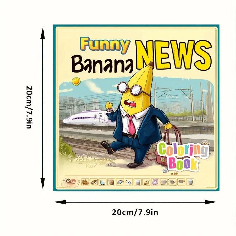 28 صفحة كتاب تلوين الموز المضحك لتقليل التوتر للبالغين |   كتاب تلوين لتخفيف التوتر وتقليل المزاج