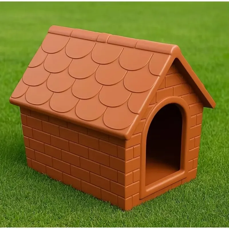 Premium HDPE XL Dog House 99x105x90cm Year Round Protection Rustic Design Made in Italy Prefabricated Garage Storage