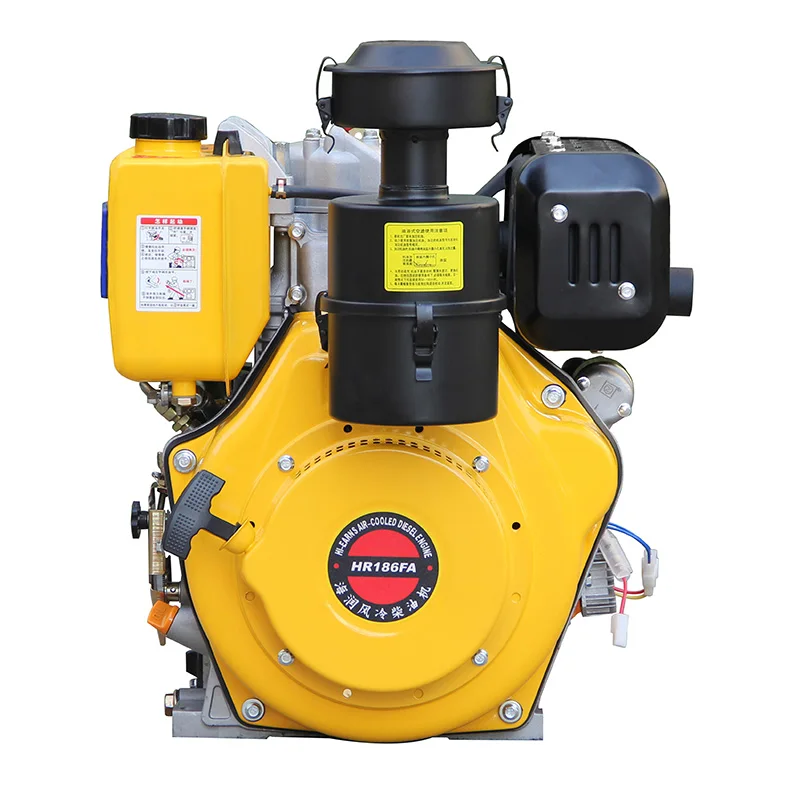 HR186FAE 6KW Single Cylinder Oil Filter With Keyway Shaft Easy Operate Euro 5 Emission Standard Air-Cooled Motor Bearing