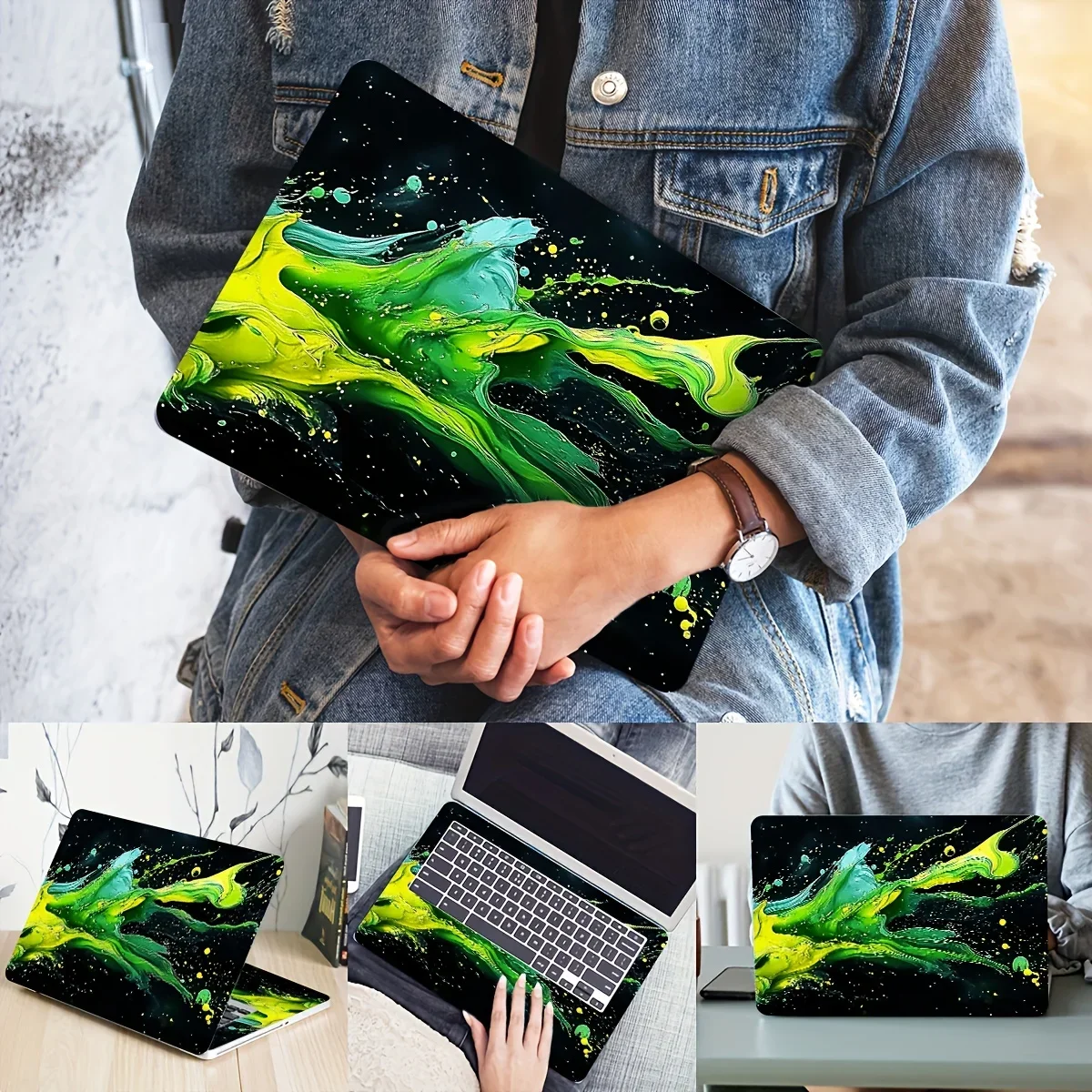 

2 Piece Abstract Art Vinyl Decal Laptop Case - Scratch Resistant, Ideal for Laptops, Cars, Helmets, Motorcycles, Refrigerators,