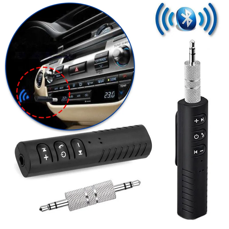 

Lavalier 3.5mm Bluetooth receiver 5.0 Transmitter Adapter Jack for Car Speaker 3.5mm AUX Hifi Music Headphone Reciever Handsfree