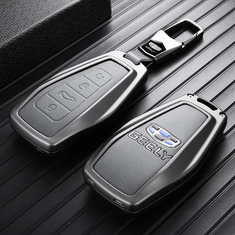 Car Key Cover For Geely Monjaro Okavango Atlas Coolray Emgrand Zinc Alloy Key Fob Protector Drop Proof Dustproof Car Accessories