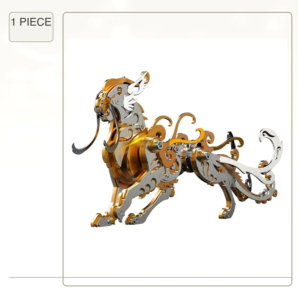 DIY Metal Baihu Tiger Model Model Building Kit 3D Mini Tigers Ancient Chinese Beasts mechanical puzzles Toy for adults kids