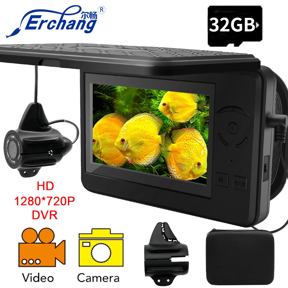 Underwater camera DVR for winter fishing 15m 1280*720P models Erchang f431