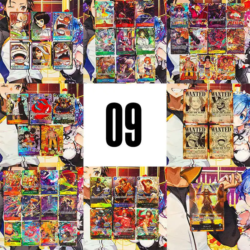 

OPCG One Piece Ninth Edition 54PCS DIY Self-made Refraction Flash Card Wanted Order Monkey D Luffy Nika Game Collection Card