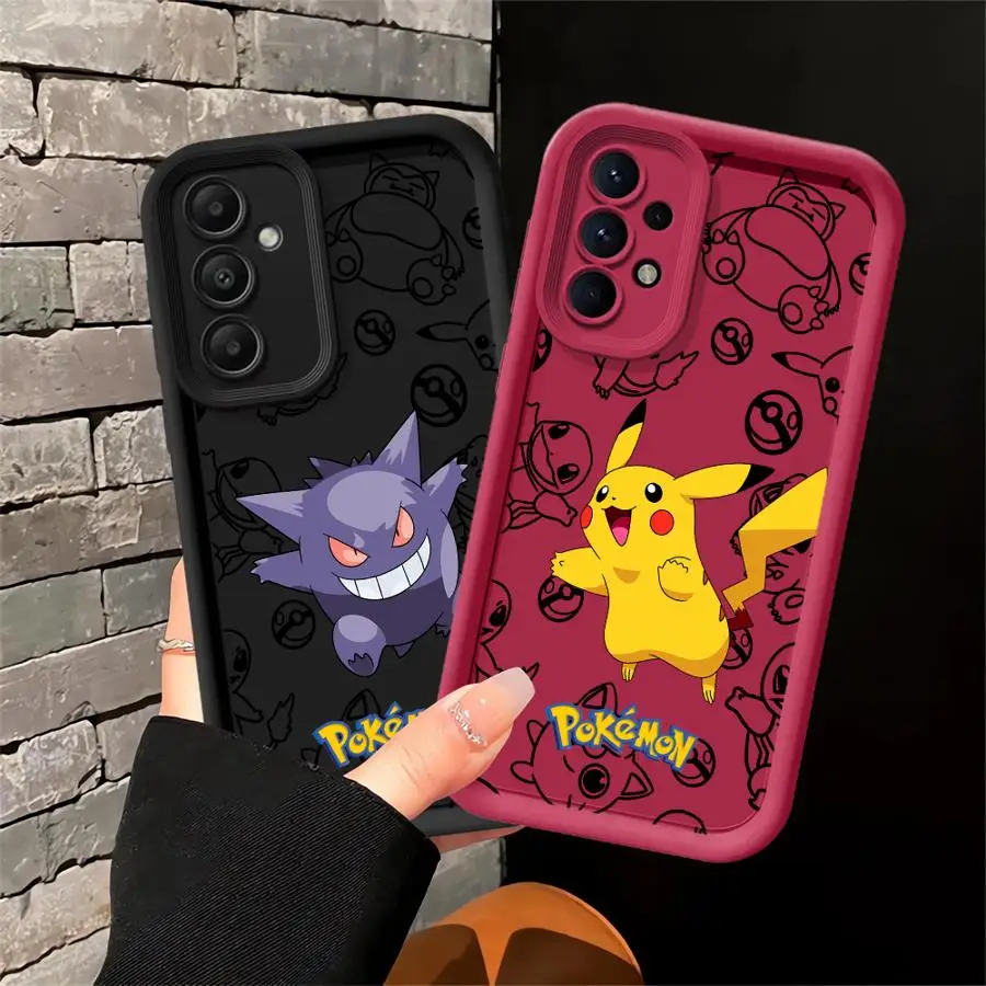 Phone Cover Case for Samsung Galaxy A17 A14 A11 A13 A30 A04 A50 A05 A20 A12 A07 A15 A06 A16 Cute Anime P-Pikachu Gengar