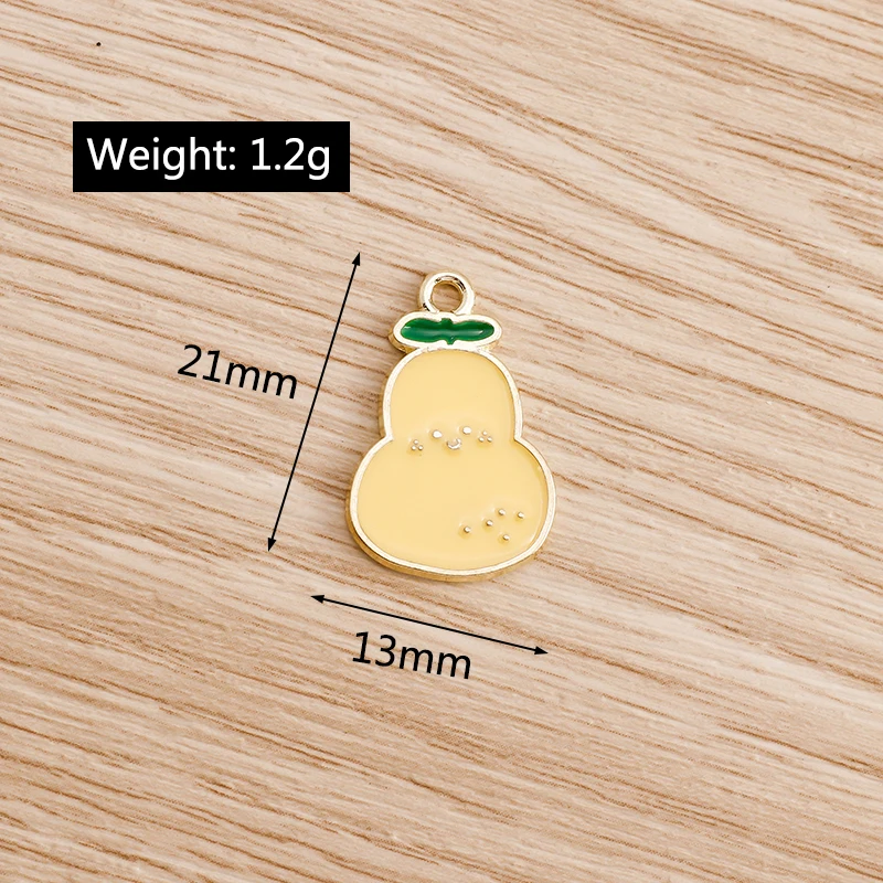 Tusember 10 Stück Niedliche Frucht-Emaille-Anhänger (Banane, Karotte, Apfel, Pfirsich, Kirsche, Erdbeere) für Schmuckherstellung, Ohrringe, Halsketten, DIY – Detail 18