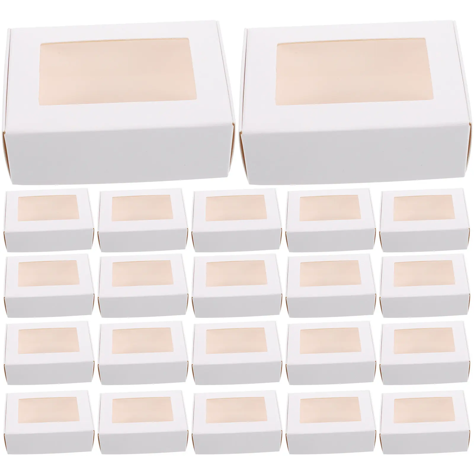 Mini Candy Boxes with Window 50 Pack Small Cookie Containers for Bakery Treat Gift Packaging