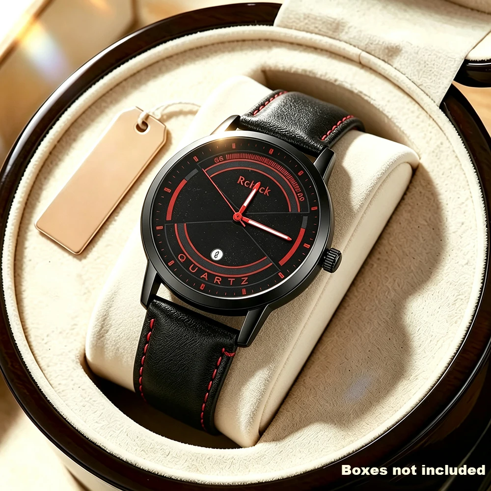 Men's Elegant Casual Watch, Unique Rectangular Dial Design Quartz Watch