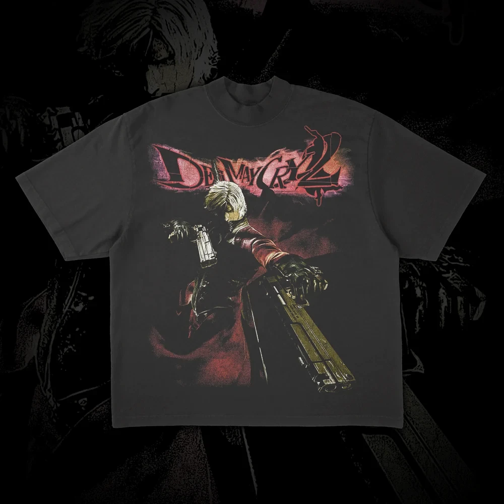 Unisex Devil May Cry 5 T‑Shirt Dante Nero V Retro Game Poster Print Short Sleeve Tee Casual Streetwear Gamer Fans Gift Tops