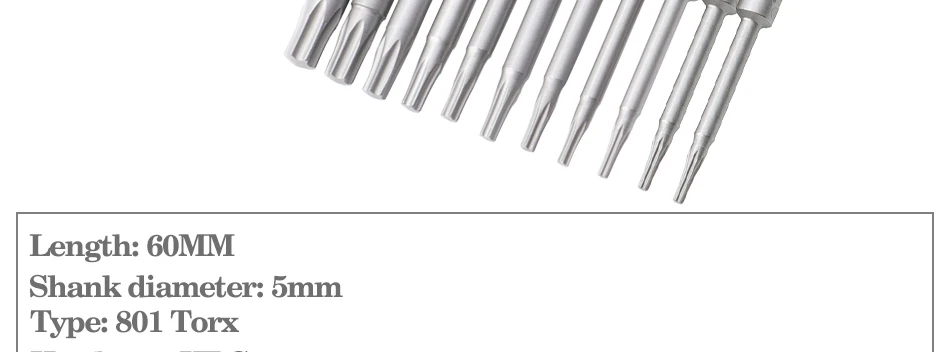 8pcs-11pcs 60mm/100mm long Torx screwdriver bit 800/801/802 electric screwdriver bit 4mm/5mm/6mm handle Screwdriver accessories