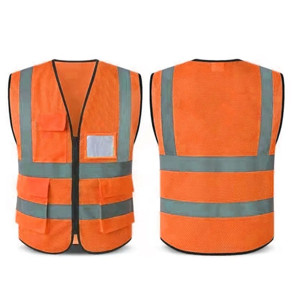 Светоотражающий жилет высокой видимости, предупреждающий один размер, уличная защитная одежда с карманом, дышащее защитное снаряжение для бега, спортивное