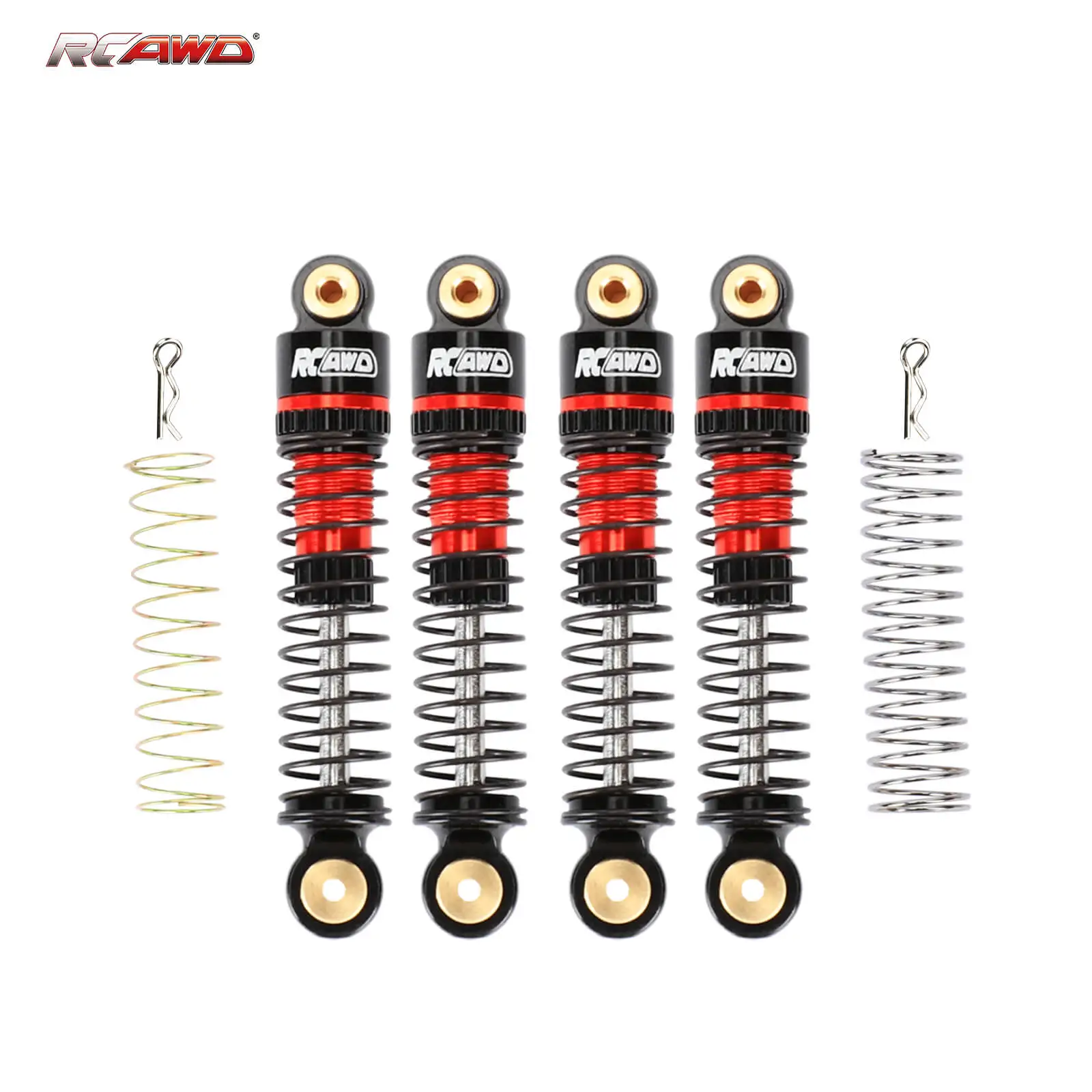 RCAWD 4 pcs Full Alloy 47mm RC shock absorber oil filled for Axial SCX24 crawlers upgrades parts