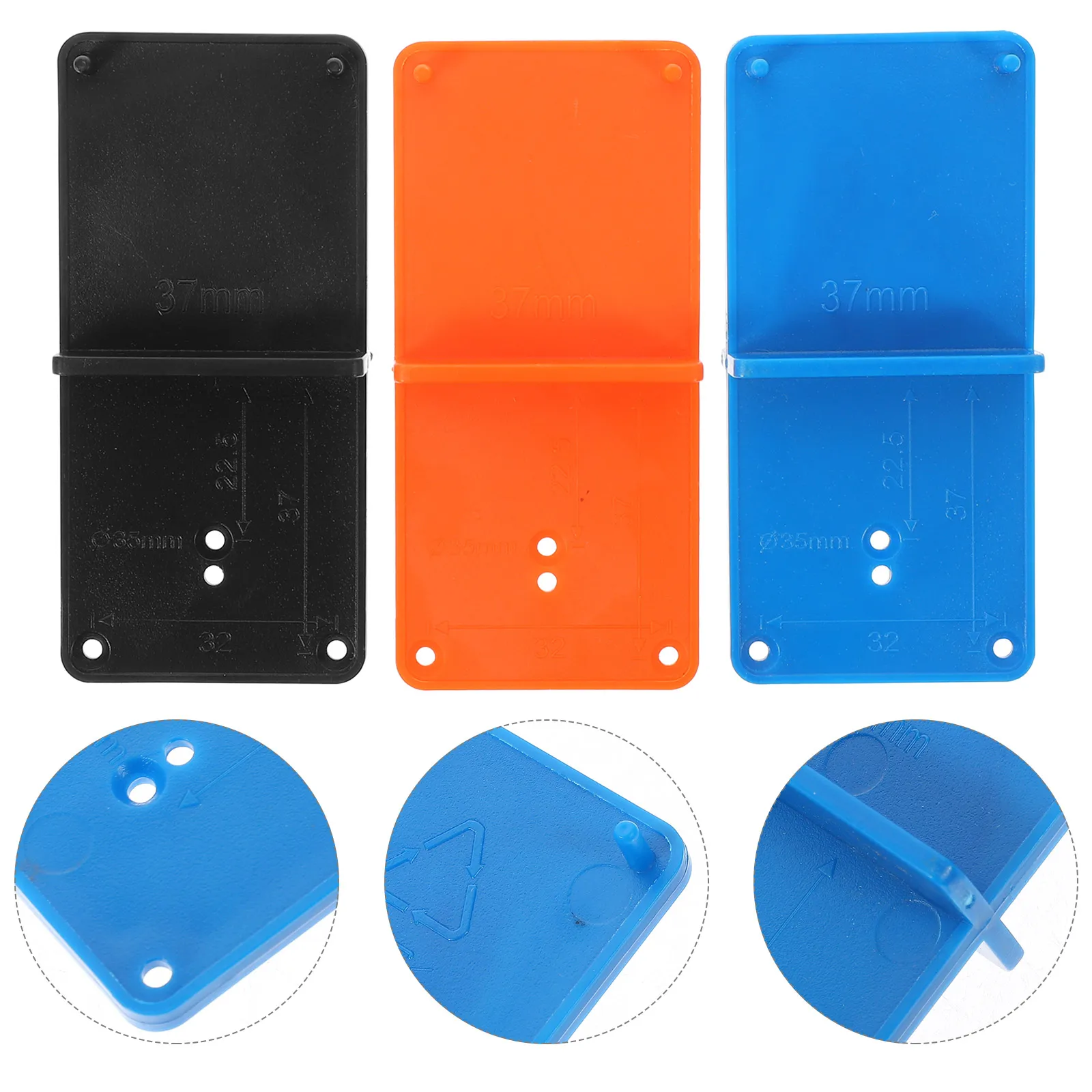 

3pcs Hinge Drilling Positioning Plate Woodworking Hole Device Drill Guide Locator Cabinet Tools Hidden Door Jig Efficient