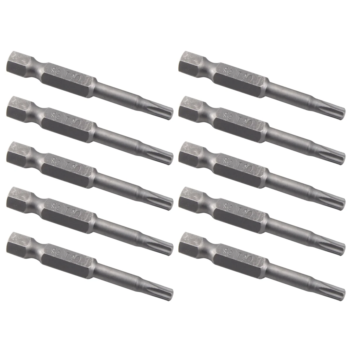 6.3mm Hexagon Shank 4mm T20 Magnetic Tip Torx Screwdriver Bits 10 Pcs