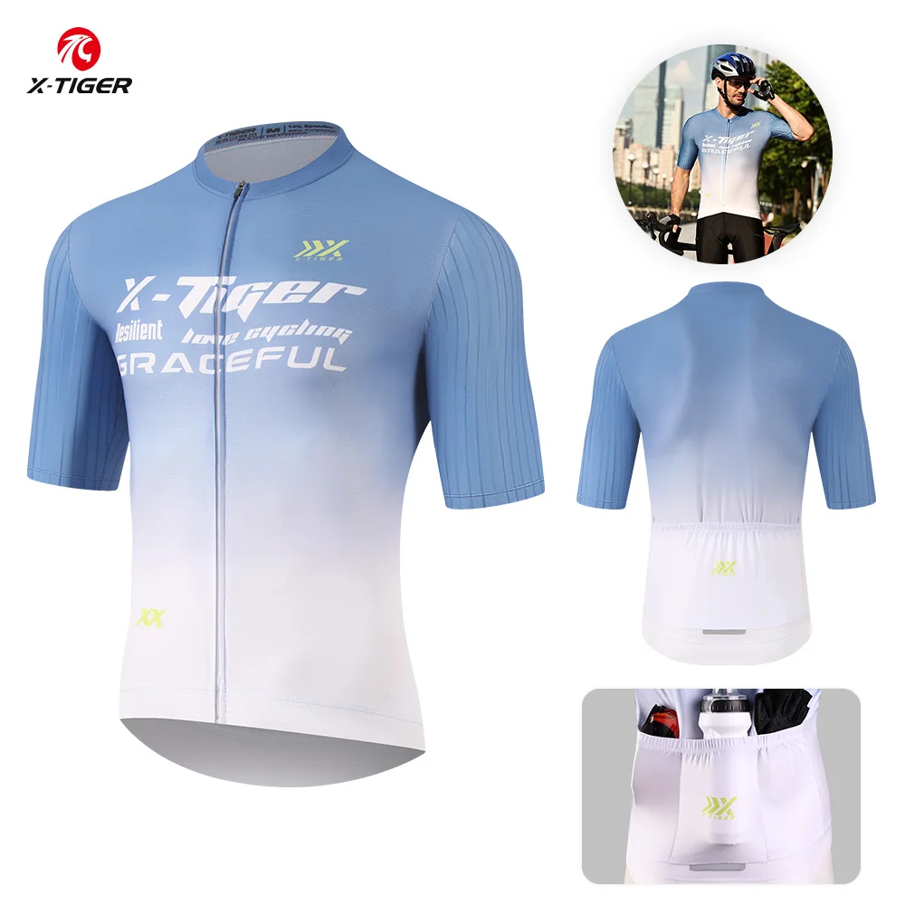

X-Tiger New Cycling Jersey Cycling Racing Tops Short Sleeve Bike Jersey Road Shirts Summer Bicycle Jerseys Men's cycling shirt