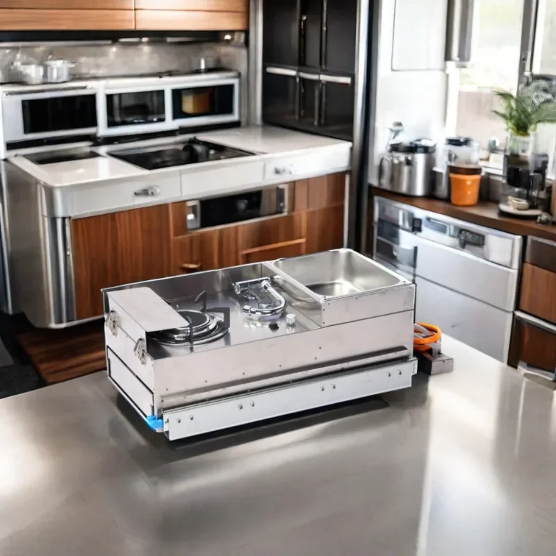 

【Best-selling】SNEIDA 304 Stainless Steel Rv Mobile Camper Trailer Pull Out Kitchen Slide Out Camper Kitchen for Camper