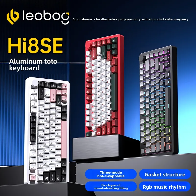 LEOBOG Hi8SE Mechanical Keyboard Aluminum Alloy Gasket Structure Wireless Tri-mode PBT Keycaps Customized Gaming Keyboard