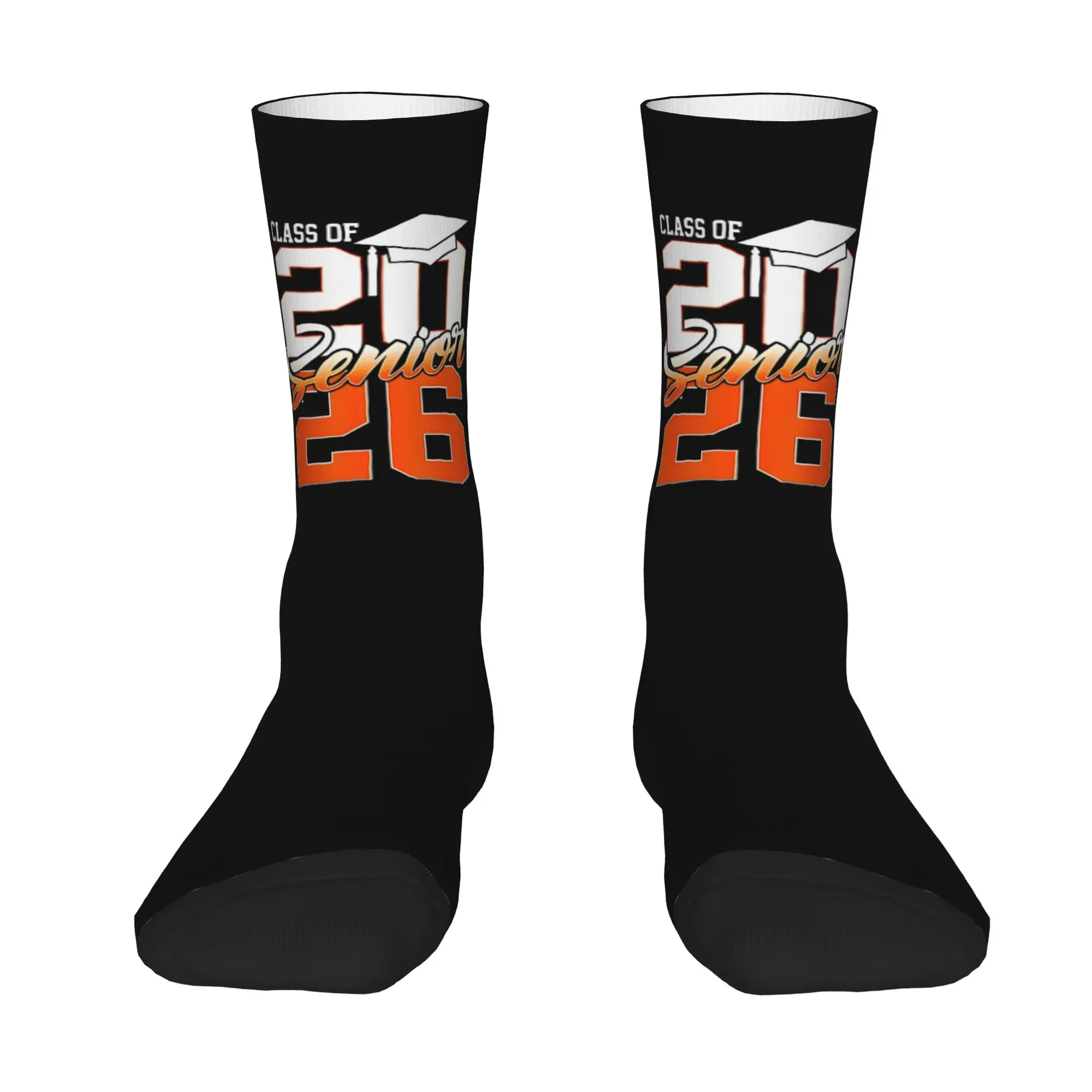 Funny Sock Graduation in 2026  Senior 2026 Graduation Harajuku Quality Pattern Printed Men Crew Socks Novelty Men's Socks