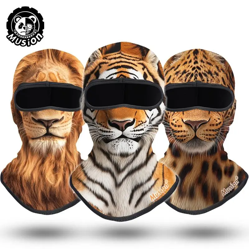 Máscara Balaclava Musion con Estampado Animal 3D, Máscara Facial Completa, Bandana, Capucha, para Ciclismo, Esquí, Caza