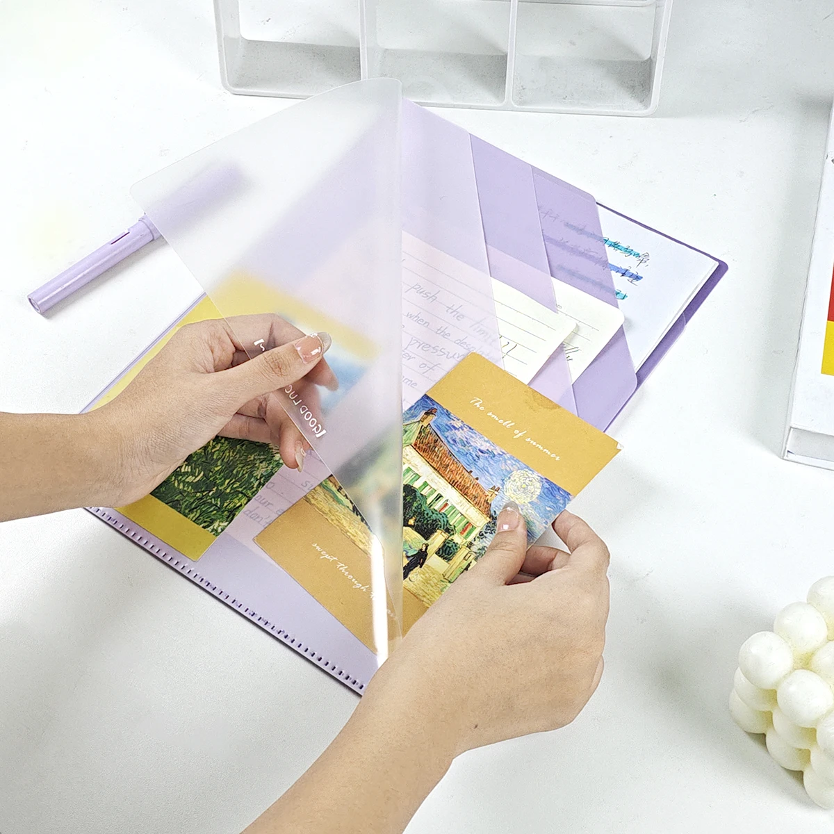 L-Shaped Folder 6-Layer Classification File Bag Gradient Multi-Layer Folder A4 Subject Classification Test Paper Storage Bag Junior High School Special Multi-Functional Single-Page Information Book Resume File Storage